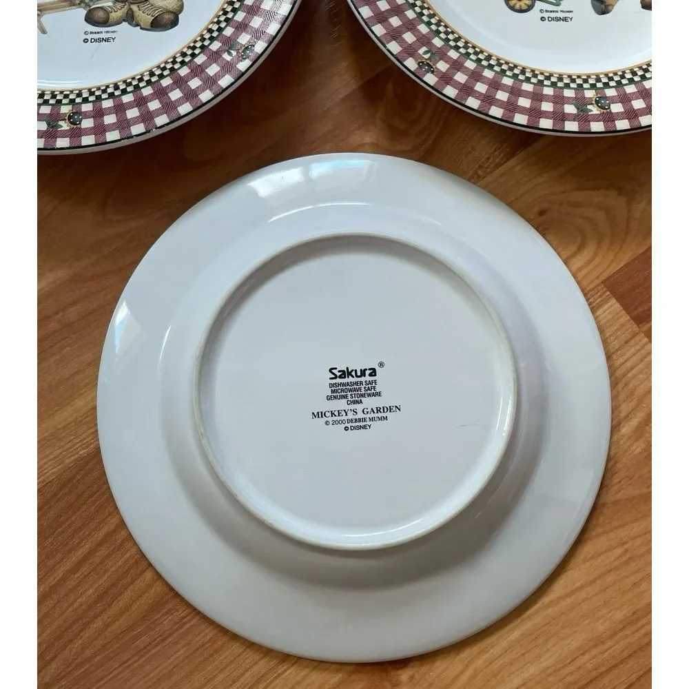 VTG‎ 3 Collectors Disney 2000 Debbie Mumm Mickey' s Garden Salad Plates